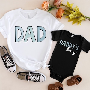 Daddy & Daddy&#39;s Boy College Matching T-Shirts, Father&#39;s Day Shirts, Family Shirts, New Dad Dad and Son Shirt,Gift for Dad Shirt,Daddy and Me