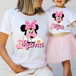 Disney Minnie Mama Mini Sweatshirt, Disney Mama and Mini Shirt, Disney Family Matching T-Shirt, Mini Mouse Mom Tee, Mother&#39;s Day Shirt