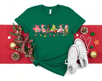 Disney Princess Christmas Shirt, Disney Christmas Sweatshirt, Disney Girls Matching Christmas Tee, Girls Disney Trip T-Shirt, Christmas Gift
