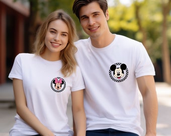 Retro Disney Pocket Size Print Shirts, Mickey Checkered Shirt, Retro Disney Shirts, Disney Shirts Women, Disney Family Shirts, Minnie Mouse