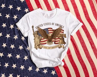 Chemise America 250, cadeau 250e anniversaire des États-Unis, chemise Statue de la liberté, célébration de l'aigle patriote 1776-2026, chemise joyeux 250e anniversaire des États-Unis