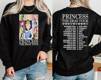 Sudadera de lona de Bella de la gira de las Princesas, camiseta de la gira de las Princesas Disney, camiseta con personajes de las Princesas Disney, camiseta de viaje de chicas Disney, Disneyland