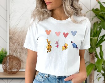 Winnie The Pooh Mickey Balloon Shirt, Vintage Pooh Bear Shirt, Disney Family Trip Shirt, Disneyworld Shirt,The Pooh Shirt,Valentines Day Tee