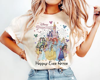 Vintage Disney Princess Characters Shirts, WDW Disneyland Princess Trip Shirt, Princess Disney Girl Shirt, Cinderella, Rapunzel, Belle