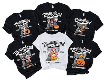 Vintage Disneyland Halloween All Characters Shirts, Mickey And Friends Halloween Shirt, Halloween Party, Disney Family Halloween Shirts