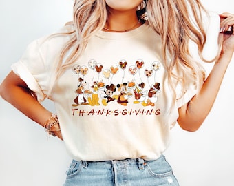 Maglietta di Topolino e amici per il Giorno del Ringraziamento, T-shirt Disney per il Giorno del Ringraziamento, Maglietta "Buon Ringraziamento", Regalo per il Giorno del Ringraziamento, Felpa per il Giorno del Ringraziamento