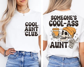 Shirt coole tante, cool tante clubshirt, Moederdagcadeau voor tante, tante shirt, tante cadeau, zus geschenken, cadeau voor tante shirt