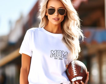 T-shirt maman est 2024, chemise maman personnalisée, maman personnalisée, faire-part de grossesse pour maman, cadeau pour maman, chemise fête des mères, chemise nouvelle maman