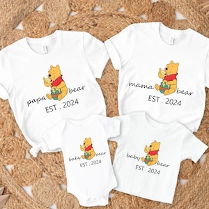 Custom Est Mama Bear Papa Bear and Baby Bear Shirt, Family Bear Matching Shirt, Cute Baby Bear Shirt, Baby Shower Shirts for New Mom and Dad