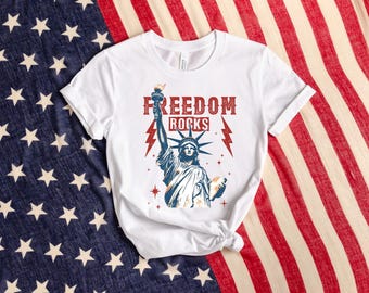 Freiheit für Rocks Shirt, 4. Juli Shirt, Freiheit Shirt, Unabhängigkeitstag Geschenk, Vaterländisches Shirt, Vaterländische Familien-T-Shirts, Gedenktag Geschenk