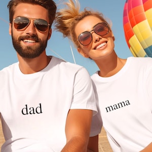Mama And Dad Shirt, Matching Mom And Dad Shirts, Best Mom Ever, Best Dad Ever, Custom Mom Gift, Personalized Dad Tshirt, Father's Day Tee