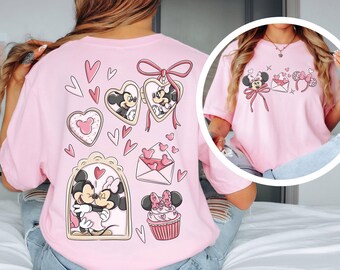 Disney Coquette Bow Valentinstag Shirt, Mickey & Minnie Valentinstag T-Shirt, Disney Paare Valentine Trip Shirt, Geschenk für Sie, Minnie Sweatshirt