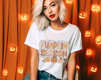 Pumpkin Season Shirt, Cute Fall T Shirt, Thanksgiving Gift, Halloween Shirts For Women, Fall Gifts, Autumn Clothing Shirts, Halloween Gift