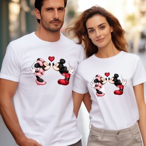 Mickey Minnie Kissing Shirt, Disney Couple Shirt, Love Shirt, Disney TShirts, Disney Trip Shirt,Disney Matching Shirts,Gifts for Girlfriend