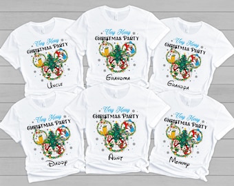 Camiseta personalizada de Natal da Disney para a família em 2024, Camiseta de Natal da Disney, Camiseta combinando para a família no Natal, Camiseta para a festa de Natal "Muito Feliz Natal" da Disneylândia