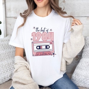 40th Birthday Shirt, Retro 1984 Birthday Shirt, 80&#39;s Hits, Women&#39;s 40th Birthday Shirt, 40th Birthday Gift for Her, 40th Anniversary Shirt