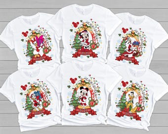Vintage Mickey and Friends Christmas Shirt, Disney Christmas Shirt, Mickey Holiday Lights Shirt, Disney Family Matching Christmas Shirt