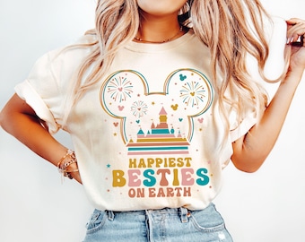 Disney Best Friends Shirt, Happiest Besties On Earth T-Shirt, Disney Girls Trip Tee, Magic Kingdom Shirt, Disney Friends Matching Tee