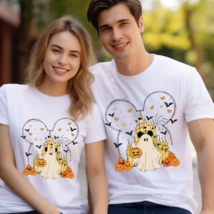 Mickey and Minnie Halloween Shirt, Disney Couple Halloween Tee, Disney Magical Castle Halloween Shirt, Halloween Pumpkin Tee,Halloween Gift
