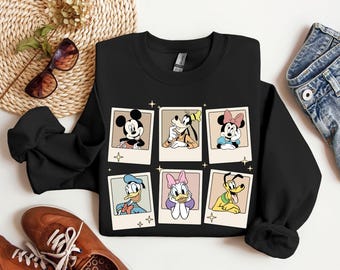 Vintage Disney Mickey Polaroid Sweatshirt, Mickey and Friends Shirt, Disneyland Sweatshirt, Disneyworld Shirt, Disney Family Shirts, Disney