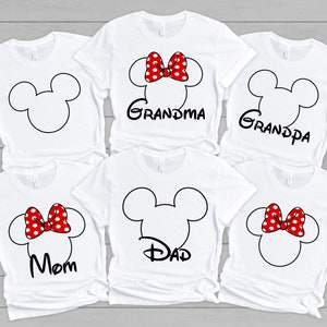 Custom Mickey Minnie Mouse Mom Dad Grandma Grandpa Shirt, Disney Couple Shirt,Disney Family Shirt,Personalized Disney Shirt,Disney Matching