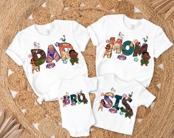 Disney Moana Mom Dad T-Shirt, Custom Princess Moana Family Tee, Maui Sweatshirt, Hei Hei and Pua Mama Dada Tee, Disneyland Trip Shirt