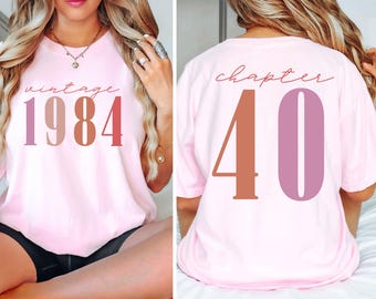 Classic 1984 Shirts For Women, Vintage 40th Birthday Year Number TShirt For Him, 40th Milestone Best Friend Bday Gift For Her, 40 Bday Shirt