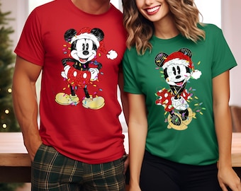 Disney Micky Minnie Weihnachten Shirt, benutzerdefinierte Disney Familie Weihnachten Shirt, Mickey Weihnachten, Weihnachten Familienshirt, Disneyland Weihnachten