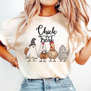 Halloween Chick or Treat Sweatshirt, Halloween Chicken Sweatshirt, Halloween Funny Chicken Shirt, Ghost Chicken Shirt, Chicken Lovers Shirt