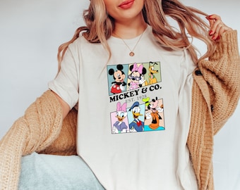 Retro Mickey & Co Shirt, Disneyland Shirt, Disneyworld T-Shirt, Disney Characters Shıirt, Mickey and Friends Tee, Retro Shirt, Disney Shirt