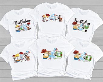 Koszulka urodzinowa Toy Story, koszulka urodzinowa Disney Family, koszulka urodzinowa dla chłopca i dziewczynki z Toy Story, spersonalizowana koszulka Toy Story, koszulka urodzinowa dla dziewczynki