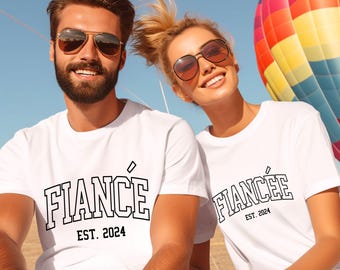 Benutzerdefinierte Verlobte und Verlobte Shirts, Verlobungs Shirt, zukünftige Mr. und Mrs., Verlobungsgeschenk, Verlobten Shirt, Geschenk für Verlobte, Brautjungfer Geschenke