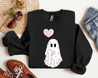 Be My Boo Sweatshirt, Ghost Sweater, Valentines Day Shirt, XOXO Sweatshirt, Women Valentines Day Sweatshirt, Heart Sweatshirt