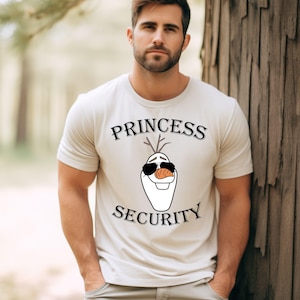 Maglietta di sicurezza della principessa Frozen, maglietta di sicurezza della principessa Olaf, regalo per la festa del papà, maglietta di Olaf, maglietta del papà per bambina immagine 2