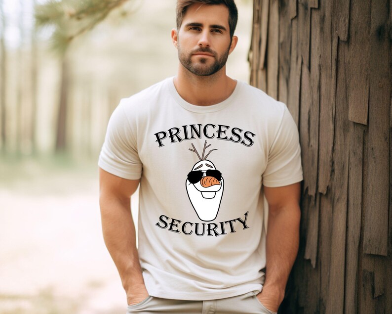Maglietta di sicurezza della principessa Frozen, maglietta di sicurezza della principessa Olaf, regalo per la festa del papà, maglietta di Olaf, maglietta del papà per bambina immagine 2