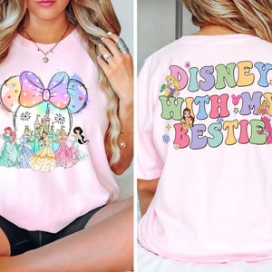 Disney With My Bestie Princess Shirt, Minnie Head Princess Shirt, Disney World Girls Trip T-shirt, Magic Kingdom Shirt, Disney Mama Gift