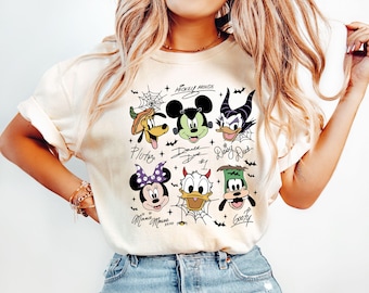 Camiseta de Halloween de Mickey y sus amigos, camiseta retro de Halloween de Disney, camiseta familiar a juego de Mickey's Not So Scary Party, regalo de Halloween espeluznante de Disney