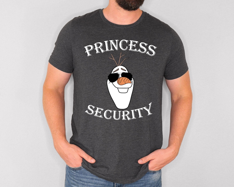 Maglietta di sicurezza della principessa Frozen, maglietta di sicurezza della principessa Olaf, regalo per la festa del papà, maglietta di Olaf, maglietta del papà per bambina immagine 1