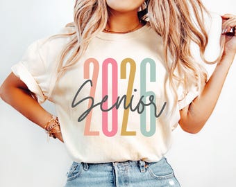Camiseta de graduación 2026, tipografía retro, camiseta retro para graduados, camiseta para graduados de 2026, camiseta retro para graduados de 2026, camiseta de graduación de la clase de 2026, regalo de graduación