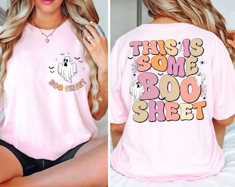 Camiseta con la frase "This is Some Boo", divertida de Halloween, para mujer