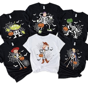 Disney Halloween Shirt, Toy Story Skelett Halloween Sweatshirt, Halloween Shirt, Disney Mickey und Friends Charaktere Halloween Ballon T-Shirt