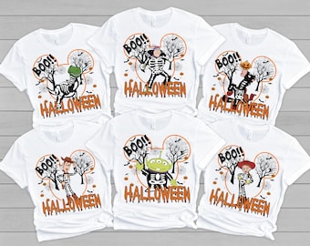 Disney Halloween Shirt, Toy Story Skelett Halloween Sweatshirt, Halloween Shirt, Disney Mickey und Friends Charaktere Halloween Ballon T-Shirt