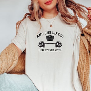 And She Lifted Heavily Ever After Shirt, Cute Fitness Shirt, Funny Workout Shirt, Weightlifting Shirt, Women Lifting Shirt