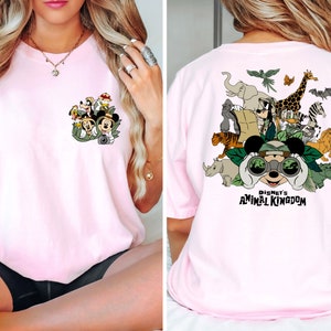 Mickey and Friends Safari Shirt, Two-sided Disney Animal Kingdom Shirt, Disney Family Safari Trip Shirt, Animal Kingdom Shirt, Disney Trip