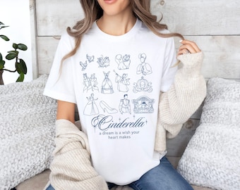 Camiseta de la Princesa Cenicienta, Camiseta de Cenicienta de Disney, Camiseta Retro de Cenicienta, Camiseta de Princesa de Walt Disneyworld, Camiseta de Viaje de Chica, Regalo para una Amiga