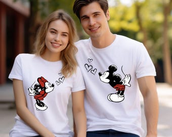 Custom Lover Mickey and Minnie Sweatshirt, Disney Couple Disney Matching Shirt, Valentine Gift Hoodie, Disney Lover Valentines Day Shirt