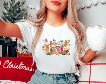 Christmas Coffee Shirt, Gingerbread Christmas Drinks Jumper, Christmas Shirt, Coffee Lover Santa Gift, Christmas Green Tee,Gingerbread Shirt