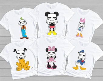 Vintage Disney Mickey And Friends Star Wars Shirt, Star Wars Family Shirts, Disney All Character Tee Mickey Mouse Stormtrooper, Disney Trip