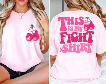Esta é a minha luta! Camiseta, Camiseta de Conscientização sobre o Câncer de Mama, Camiseta de Câncer de Mama, Camiseta de Apoio ao Câncer de Mama, Camiseta com Laço Rosa