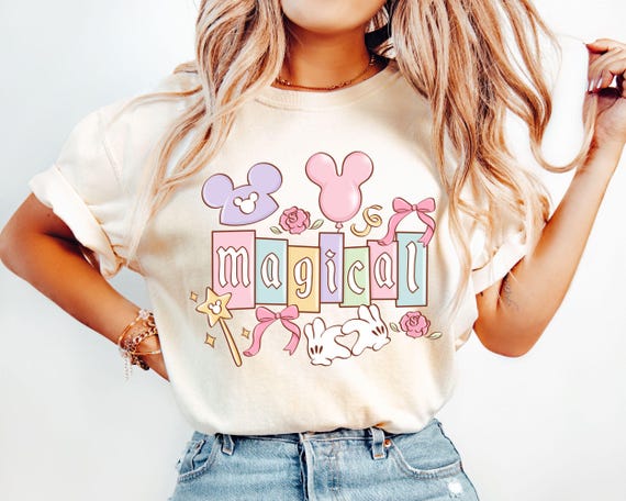 Retro Disney Magical Coquette Shirt, Mickey Ears Tee, Disneyland Family Shirt, Disney Trip Vacation Shirt, Magic Kingdom Sweatshirt